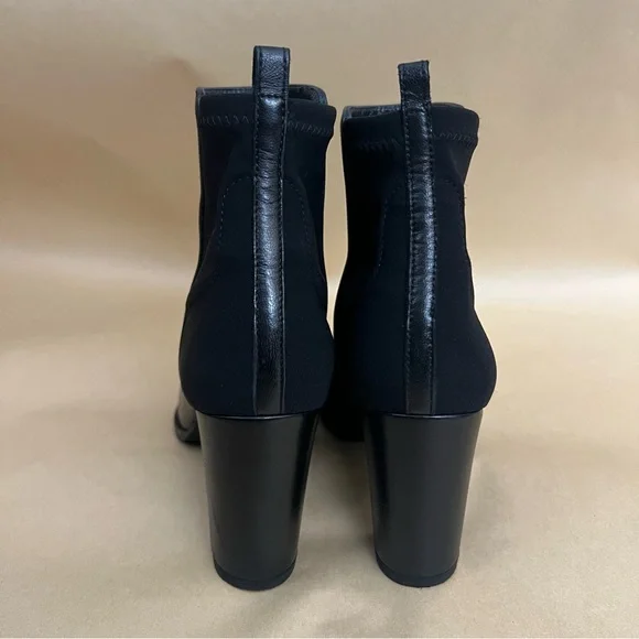 Stuart Weitzman Otherhalf Black Nappa Leather Block Heel Ankle Boots Womens 5.5 - Picture 5 of 9